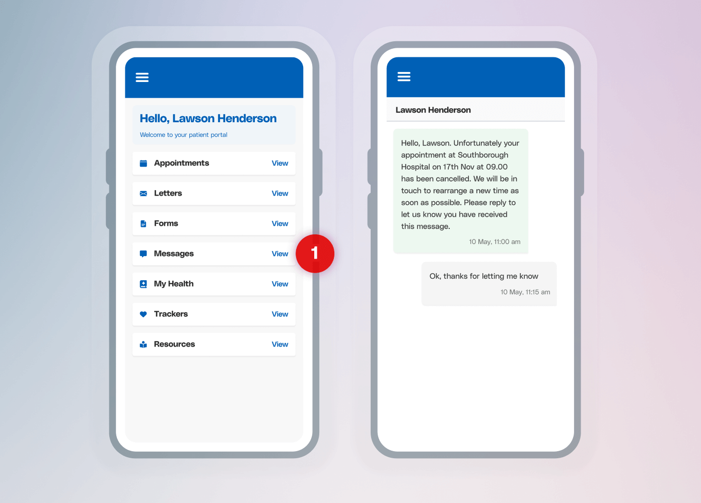 One inbox. Two-way messages. No more phone tag