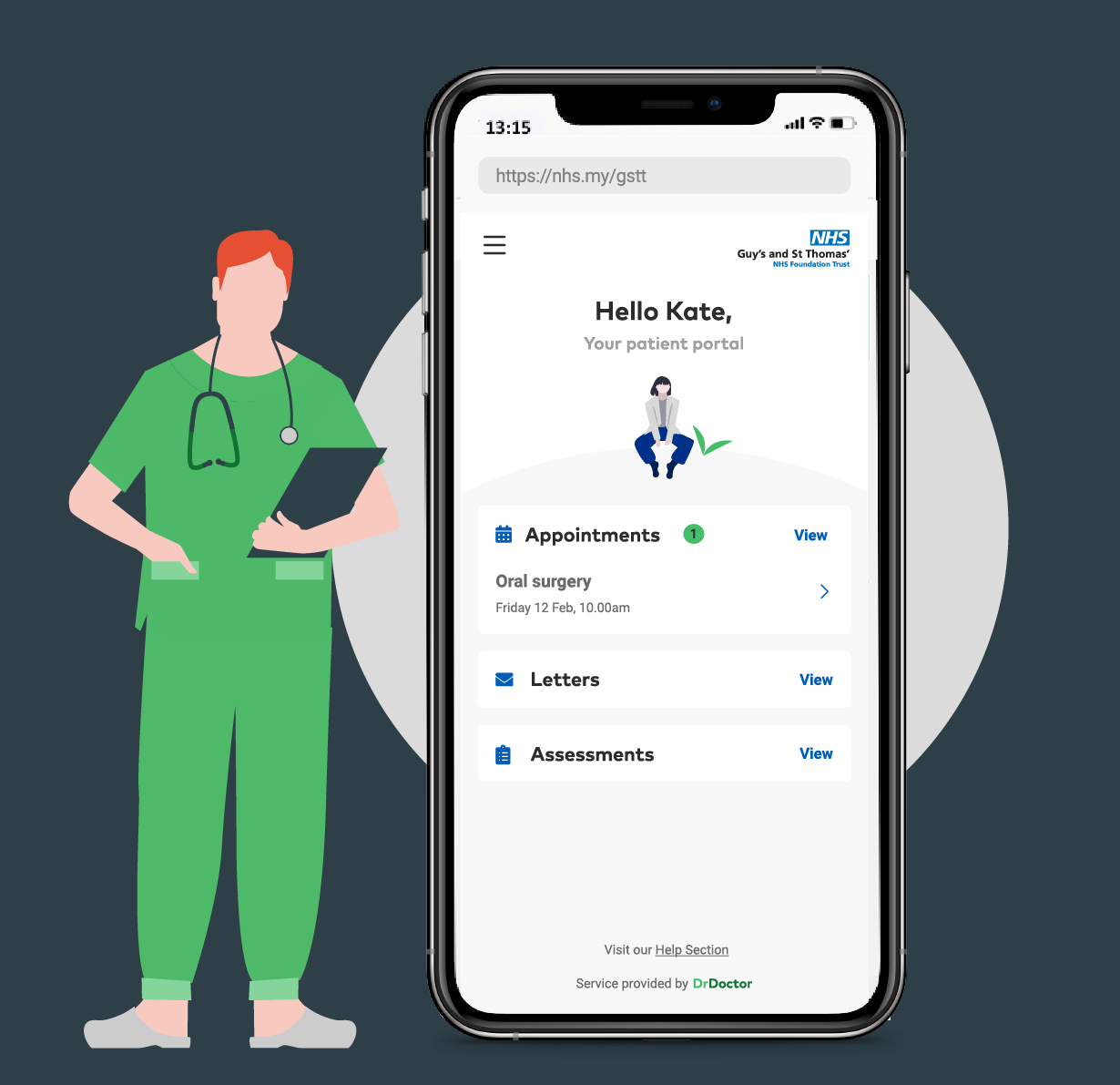 DrDoctor home screen DrDoctor home screen